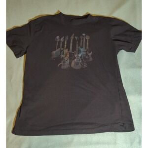 Guitars Men's Black T-shirt Size Large